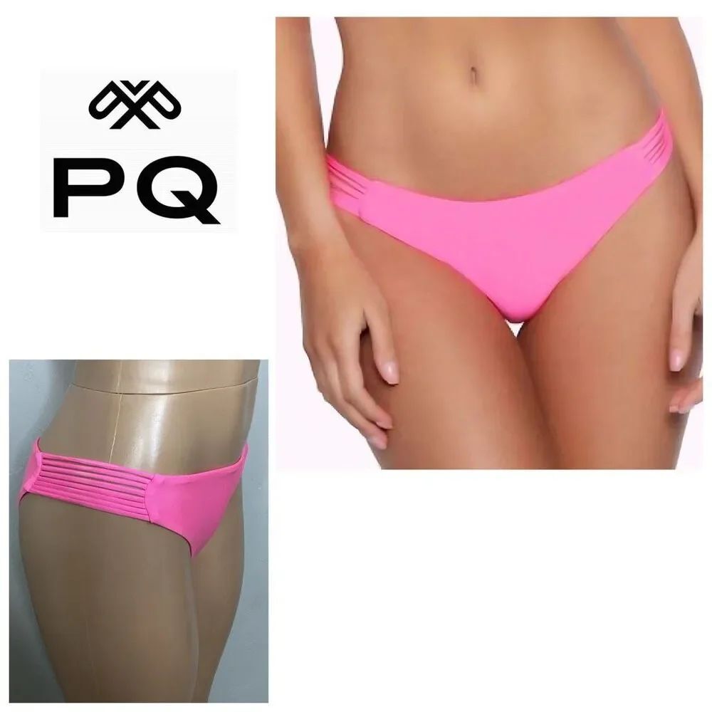 New. Pilyq pink Isla full bikini bottom. Large.